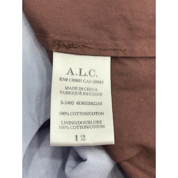 A.L.C. Blair Dip Dye Sky Blue & Brown Halter Neck Fudge Maxi Dress Size 12 FLAW - Picture 14 of 16